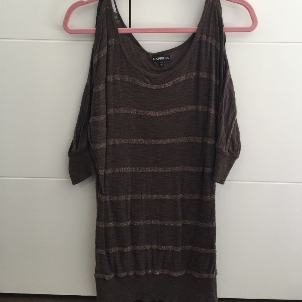 Express glittery sweatshirt w/ cut outs